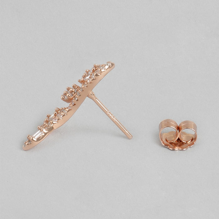 Gilded Leaves Rose Gold Plated 925 Sterling Silver Earrings