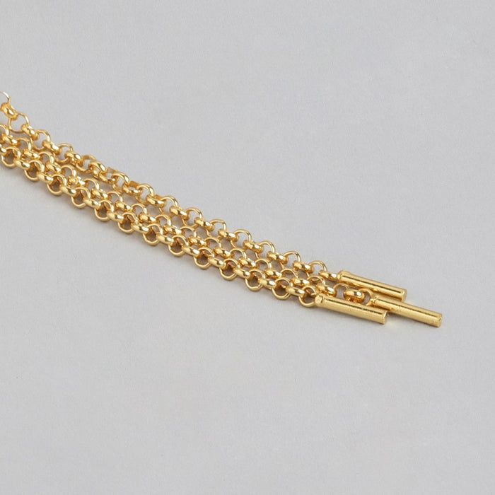 Gilded Links CZ Gold-Plated 925 Sterling Silver Earrings