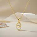 925 Sterling Silver Gilded Orbit CZ Gold-Plated 925 Sterling Silver Pendant with Snake Chain for Women – Zavya
