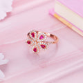 Gilded Petals: Rose Gold Flower 925 Sterling Silver Ring (Onesize)