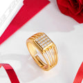925 Sterling Silver Gilded Radiance CZ Gold-Plated 925 Sterling Silver 1 Micron Ring for Him (Adjustable) for Women – Zavya