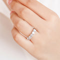 Glacial Glow Rhodium Plated CZ 925 Sterling Silver Ring for Her (Adjustable)