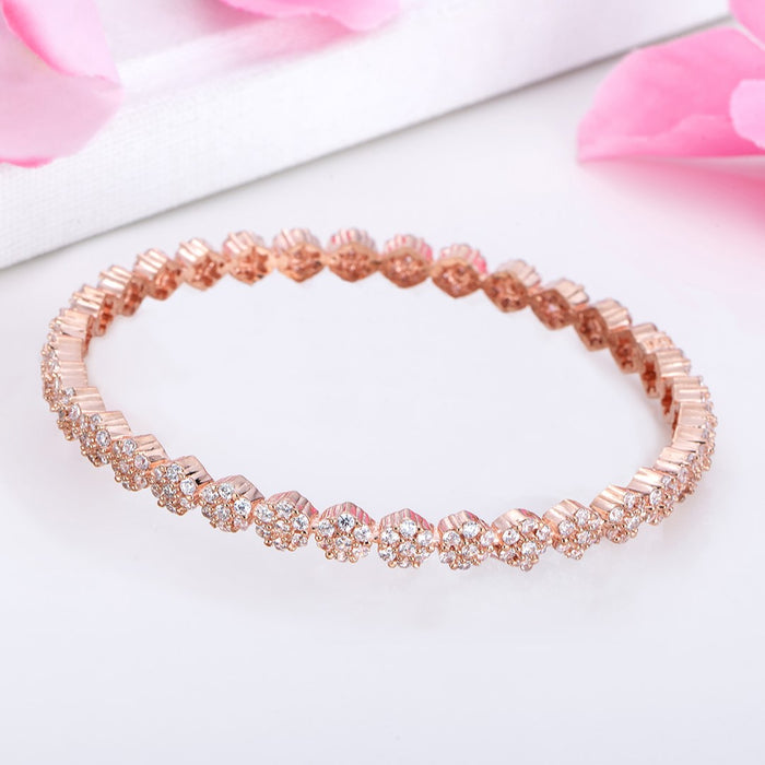Glam CZ Rose Gold-Plated 925 Sterling Silver Bangle