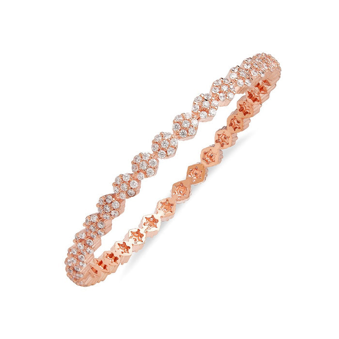 Glam CZ Rose Gold-Plated 925 Sterling Silver Bangle