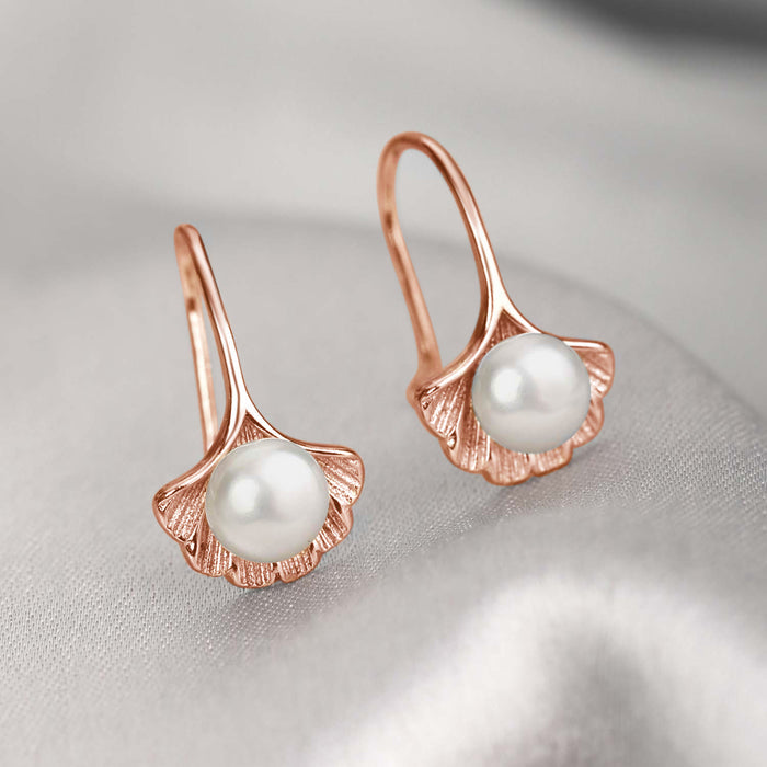 Glam Shell Rose Gold Plated 925 Sterling Silver Earring
