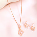 Glamour Drops Rose Gold Plated 925 Sterling Silver Jewelry Set