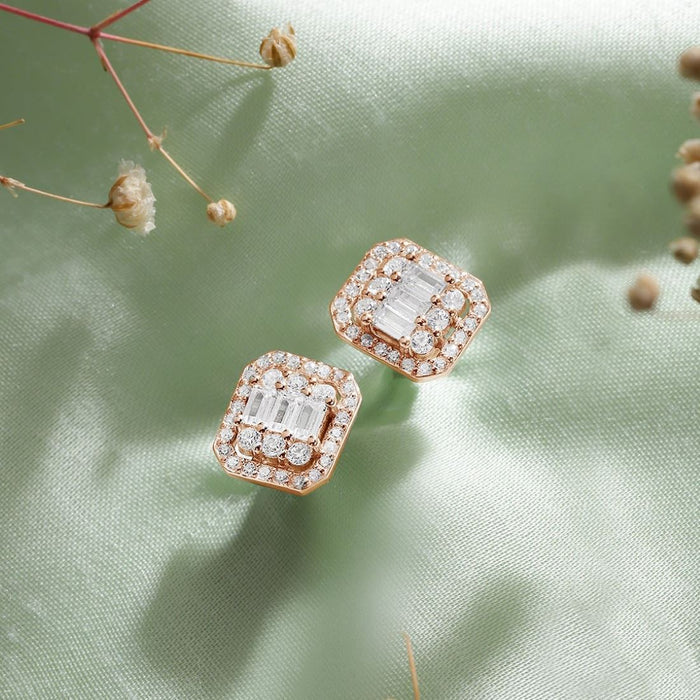 Gleam of Rose gold Plated 925 Sterling Silver Earring