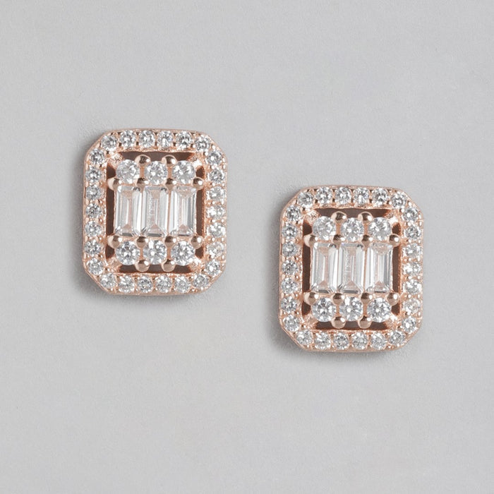 Gleam of Rose gold Plated 925 Sterling Silver Earring