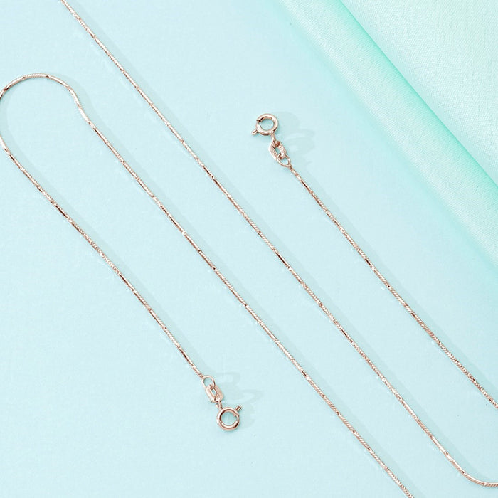 Gleaming Chains Rose Gold-Plated 925 Sterling Silver Anklet