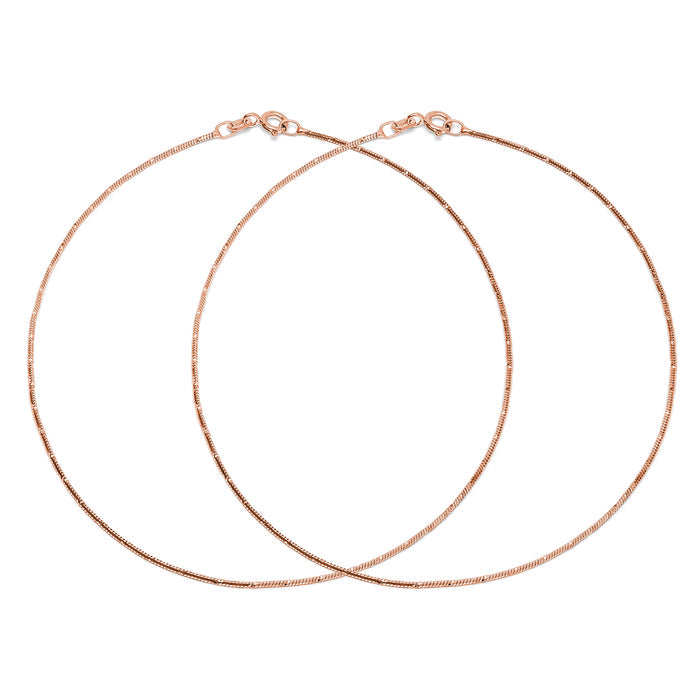 Gleaming Chains Rose Gold-Plated 925 Sterling Silver Anklet