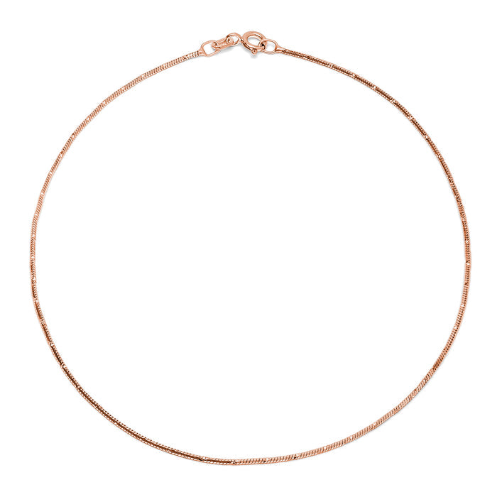 Gleaming Chains Rose Gold-Plated 925 Sterling Silver Anklet