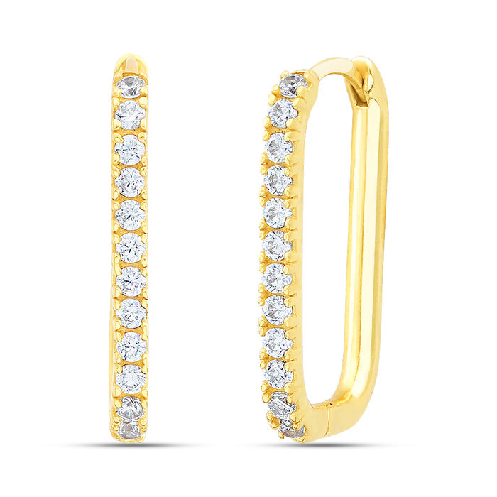 Gleaming Circles Gold-Plated 925 Sterling Silver Hoop Earrings