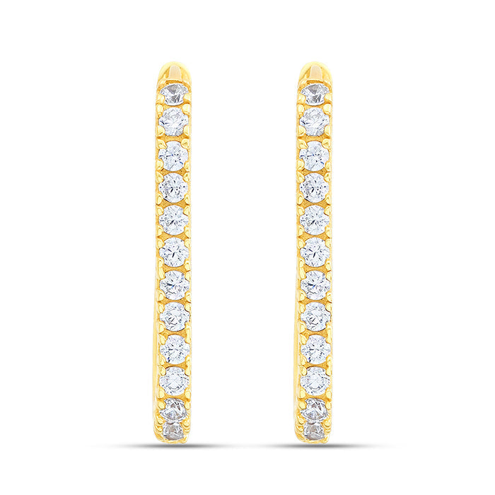 Gleaming Circles Gold-Plated 925 Sterling Silver Hoop Earrings