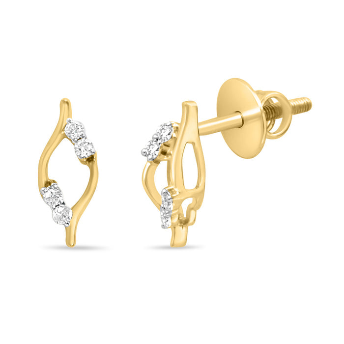 Gleaming Gold Earrings with Lab-Grown Diamonds