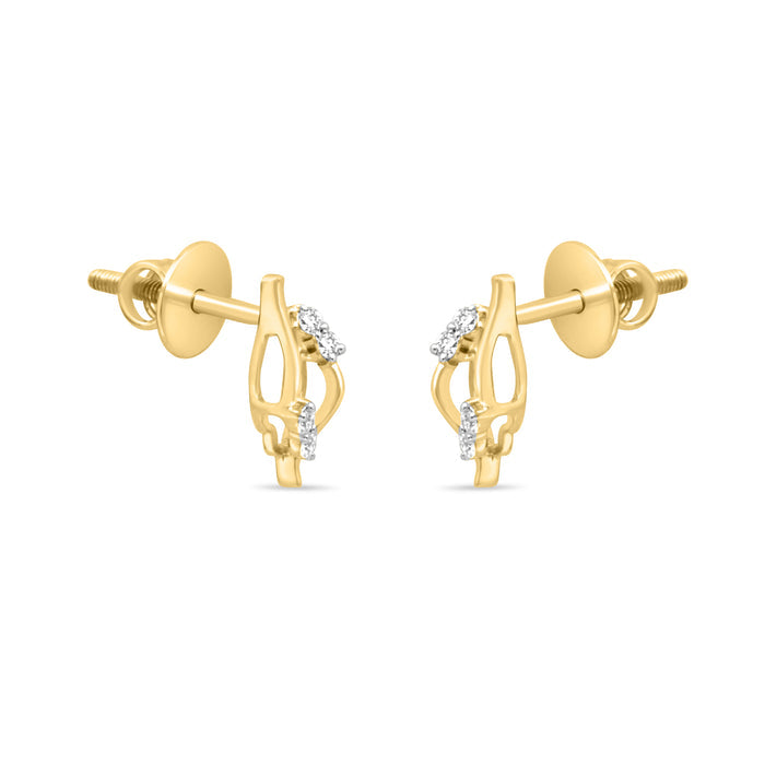Gleaming Gold Earrings with Lab-Grown Diamonds