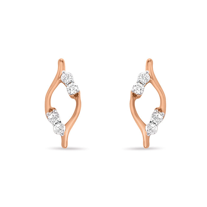 Gleaming Gold Earrings with Lab-Grown Diamonds