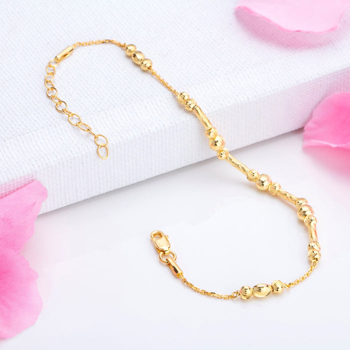 925 Sterling Silver Gleaming Serenity Beads Gold Plating 925 Sterling Silver Bracelet for Women – Zavya