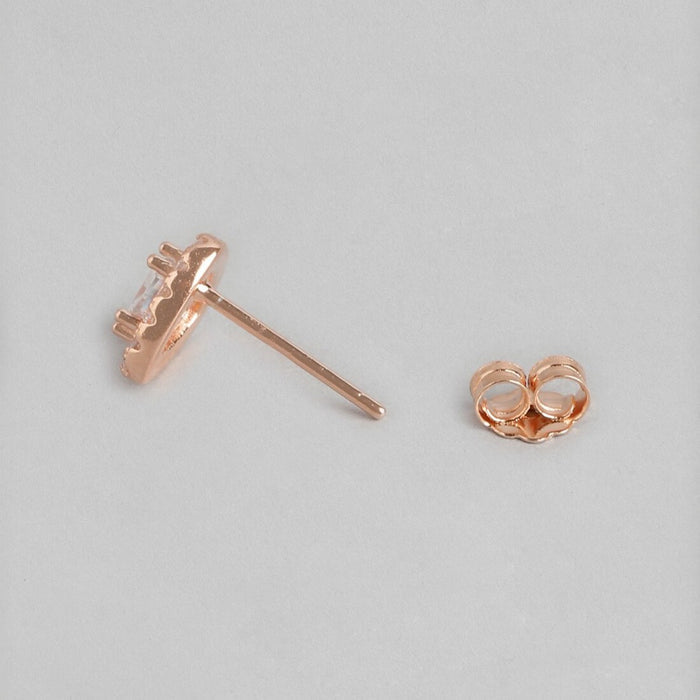 Gleaming Triangles CZ Rose Gold Plated 925 Sterling Silver Earrings