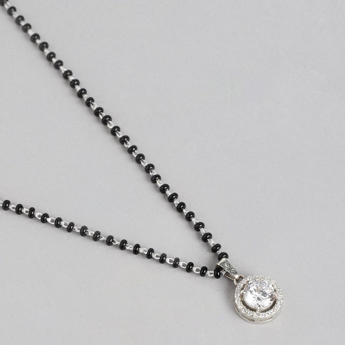 Gleaming Unity Rhodium-Plated 925 Sterling Silver Mangalsutra