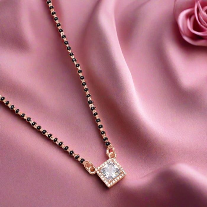 Gleaming Vows Rose Gold CZ 925 Sterling Silver Mangalsutra