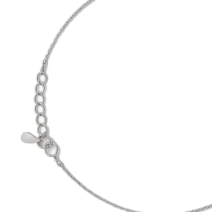 Glimmering Evil Eye Rhodium Plated 925 Sterling Silver Anklet