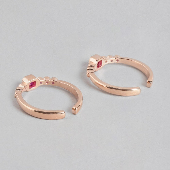 Glimmering Pink Rose Gold Plated 925 Silver Toe Ring (Adjustable)