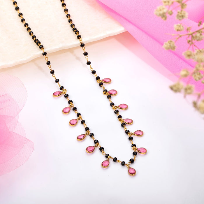 Glimmering Unity 925 Sterling Silver Gold-Plated CZ Mangalsutra