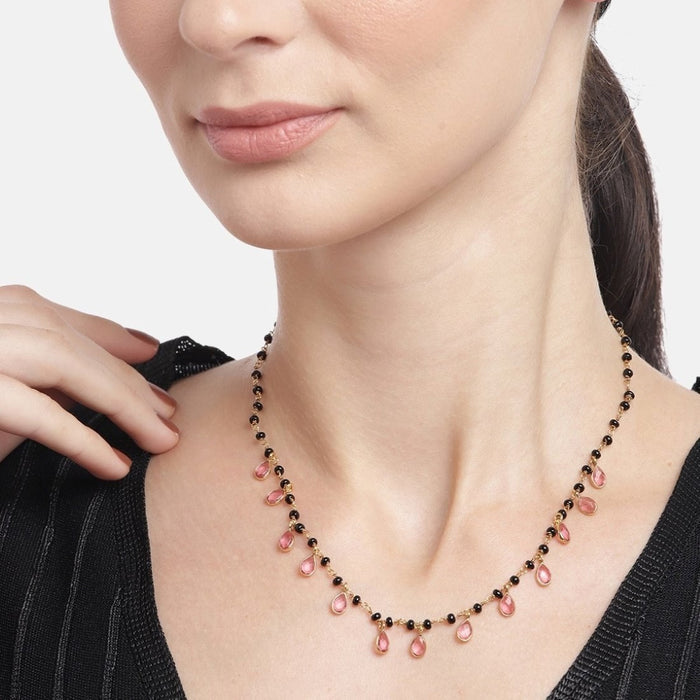 Glimmering Unity 925 Sterling Silver Gold-Plated CZ Mangalsutra