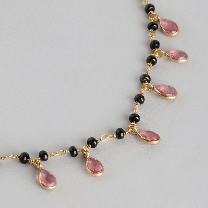 Glimmering Unity 925 Sterling Silver Gold-Plated CZ Mangalsutra