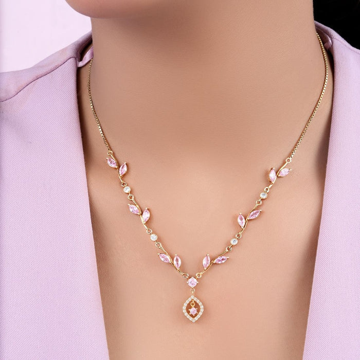 Glimmering Vines Gold Plated 925 Sterling Silver Jewellery Set