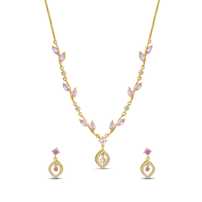 Glimmering Vines Gold Plated 925 Sterling Silver Jewellery Set