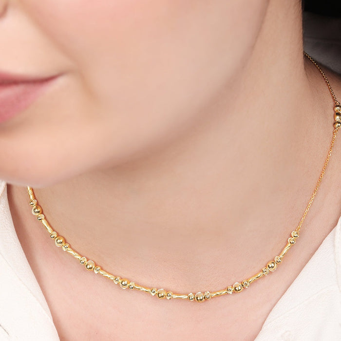 Glistening Aura Gold-Plated Elegance 925 Sterling Silver Charm Necklace