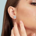 Glowing Evil Eye 925 Silver Stud Earrings
