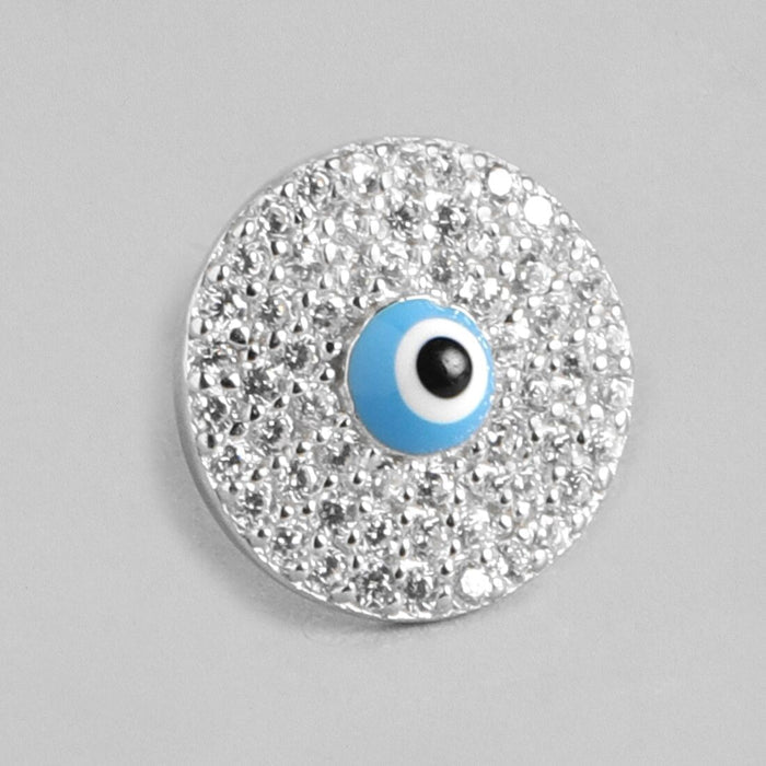 Glowing Evil Eye 925 Silver Stud Earrings