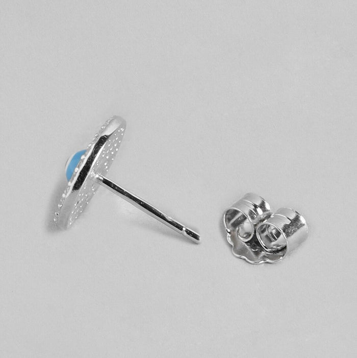 Glowing Evil Eye 925 Silver Stud Earrings