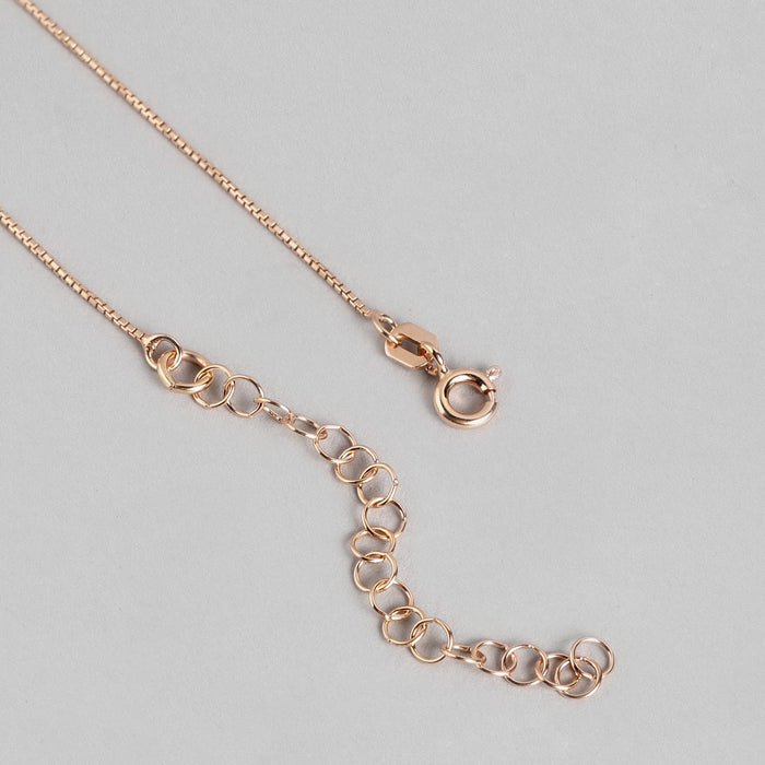 Glowing Harmony Rose Gold CZ & Pearl 925 Sterling Silver Pendent with Chain
