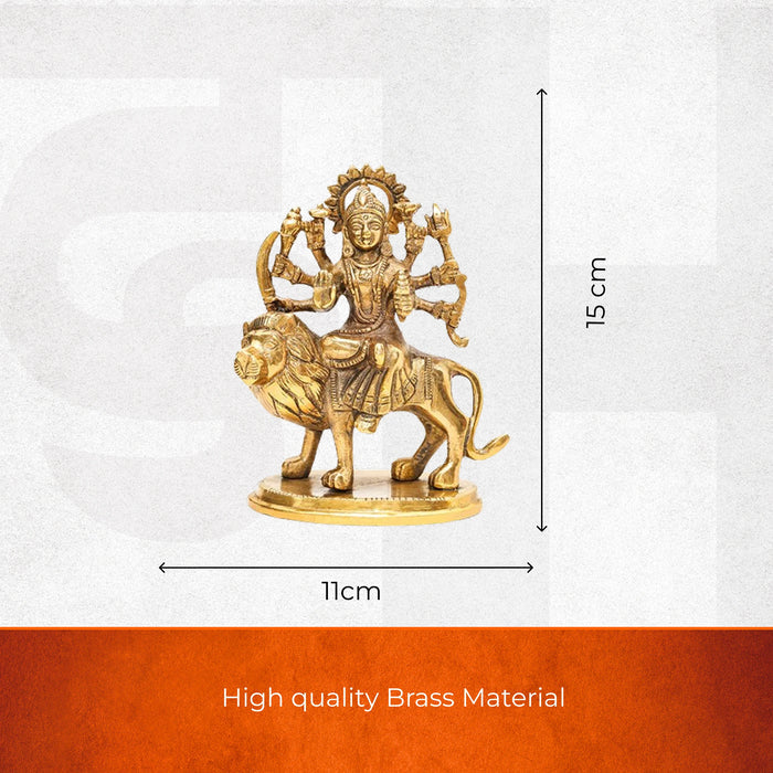 Goddess Maa Durga Brass Idol - view 2