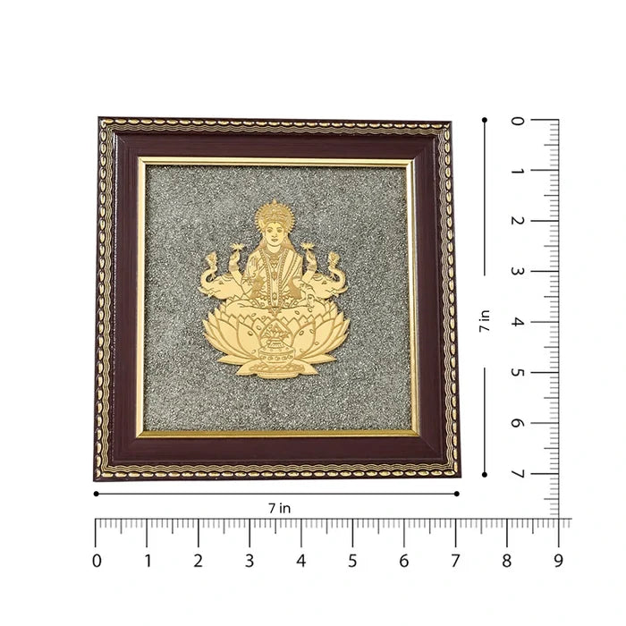 Goddess of Wealth & Fortune Gajalakshmi Raw Pyrite Frame - view 2