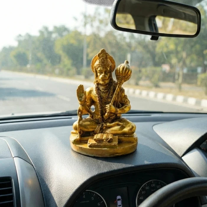 Gold Finish Resin Lord Hanuman Ji: For Home, Office & Car - view 2