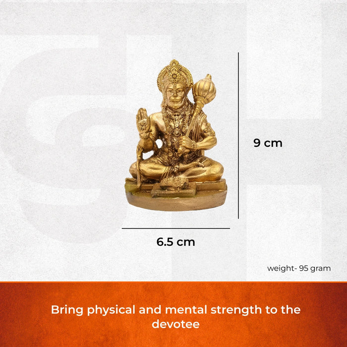 Gold Finish Resin Lord Hanuman Ji: For Home, Office & Car - view 3