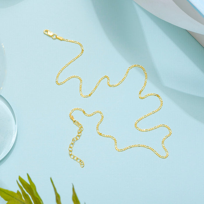 Gold Plated 925 Sterling Silver Figaro Chain