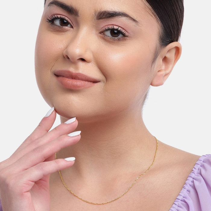 Gold Plated 925 Sterling Silver Figaro Chain