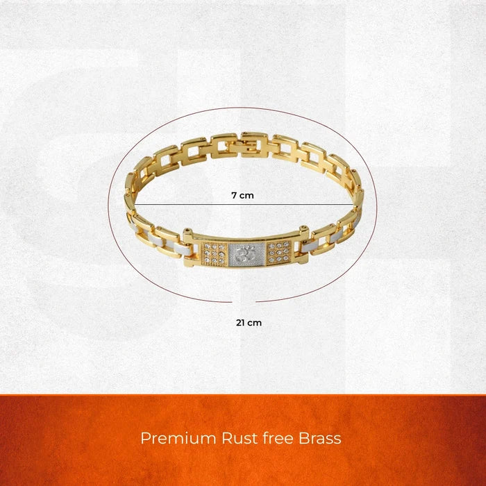 Gold Plated Duotone Om Serenity Bracelet - view 2