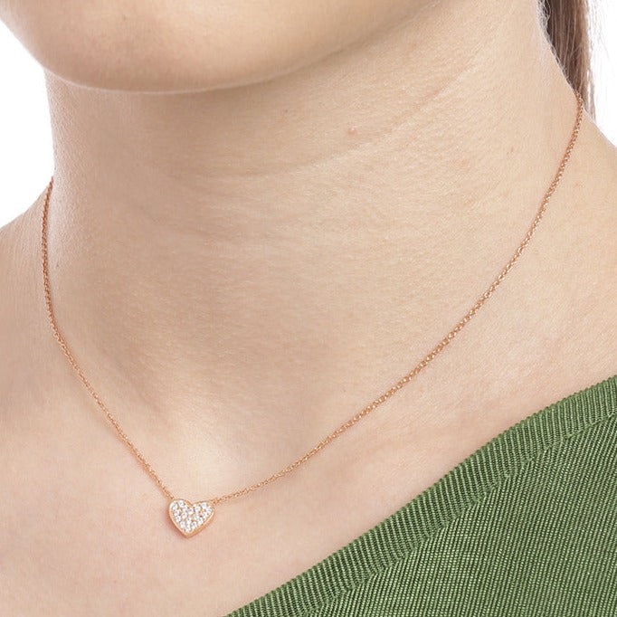 Gold Plated Heart 925 Sterling Silver Necklace