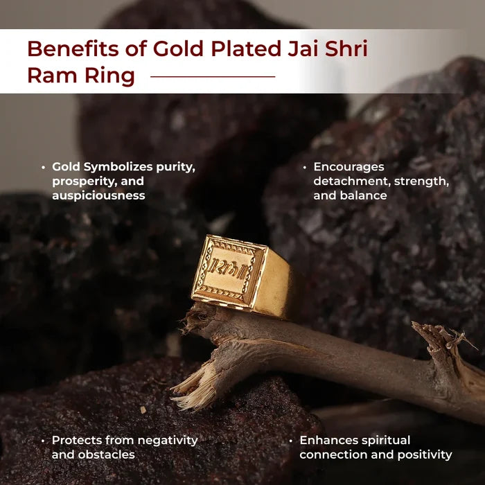 Gold Plated Jai Shri Ram Ring - view 2