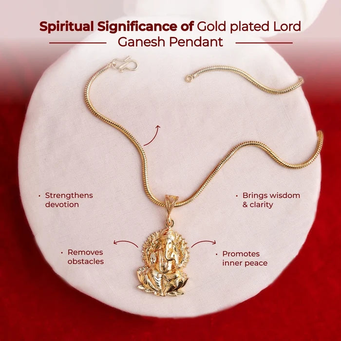 Gold plated Lord Ganesh Pendant - view 2