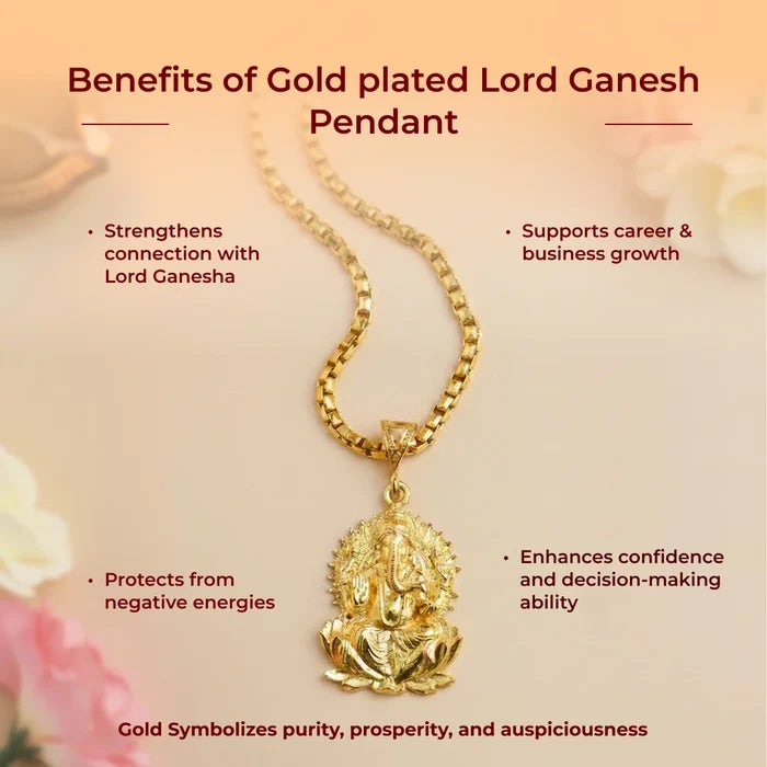 Gold plated Lord Ganesh Pendant - view 3