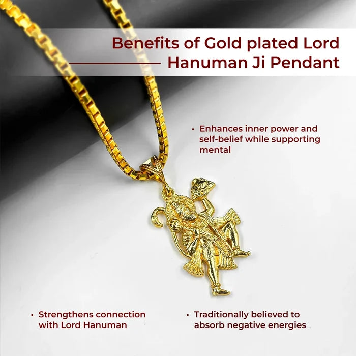Gold plated Lord Hanuman Ji Pendant - view 4
