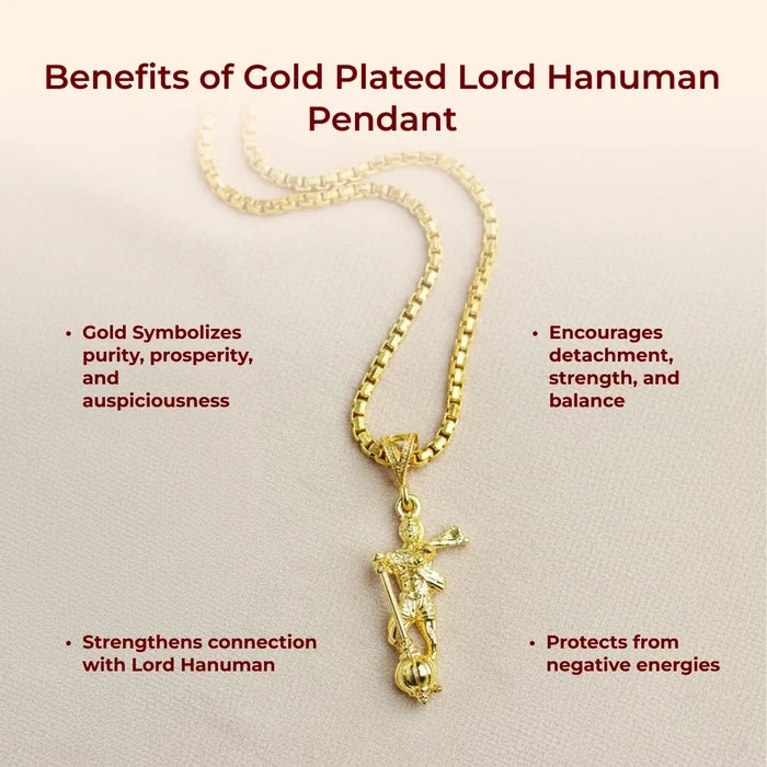 Gold Plated Lord Hanuman Pendant - view 3
