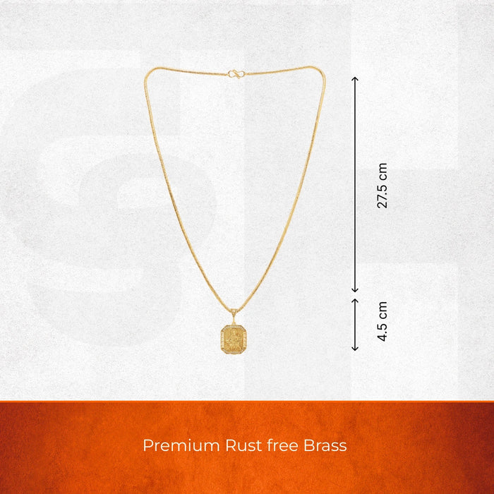Gold Plated Maa Durga Pendant With Chain - view 2